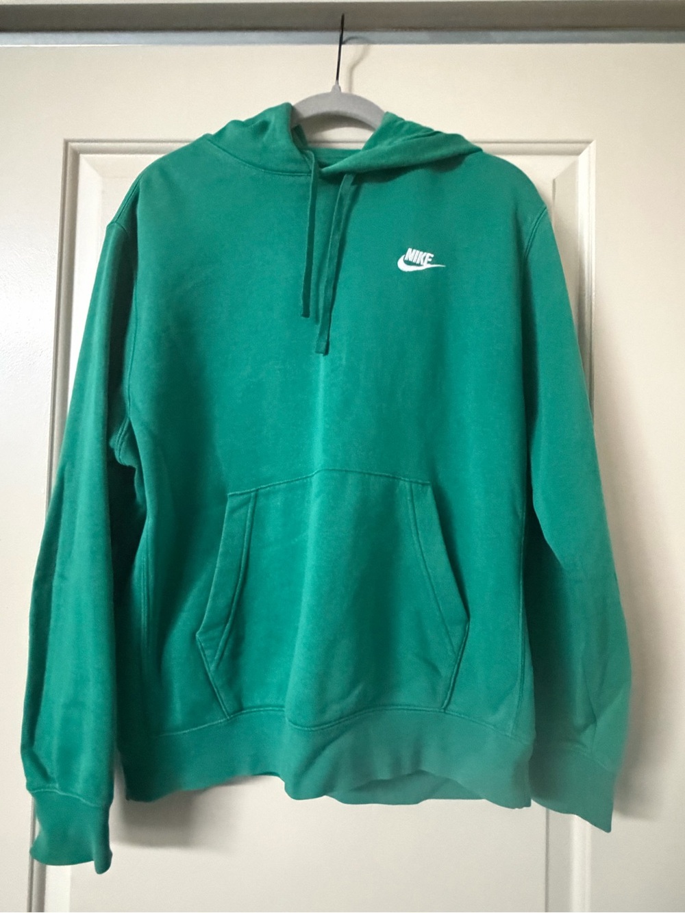 Nike Men's Teal Crewneck Hoodie with White Logo